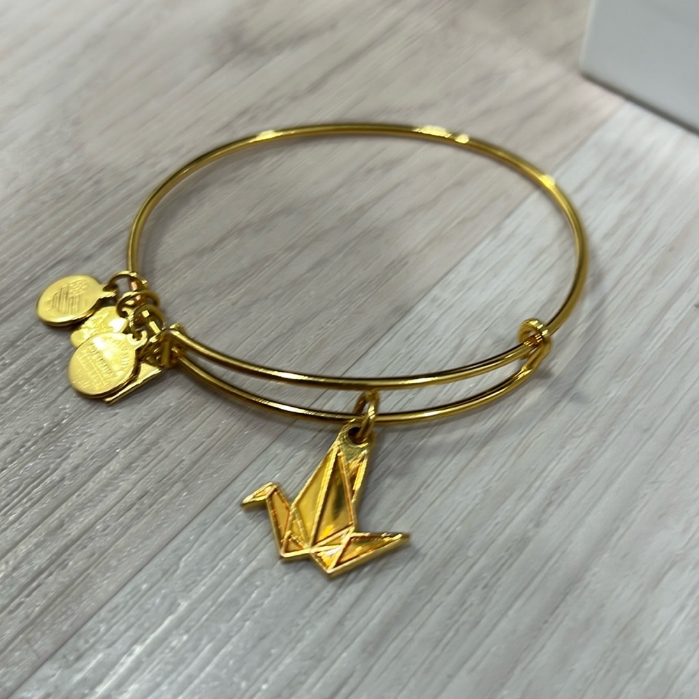 Alex and Ani Gold Paper Crane Bracelet